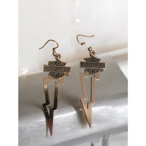 Vintage HARLEY DAVIDSON Dangle LIGHTNING BOLT EARRINGS